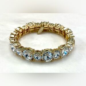 Tasha Gold-Tone Bracelet with Clear Round Crystals